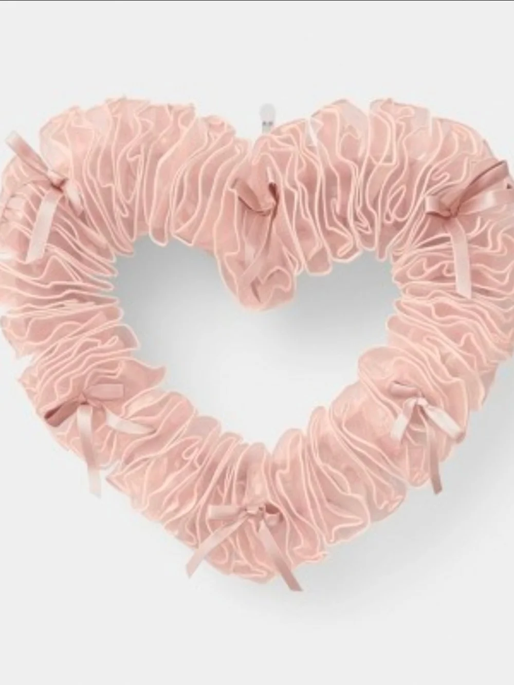 New Valentine's Day Blush Pink Heart Wreath Lace Ribbon, by Threshold 14